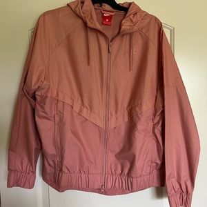 Peach/pink Nike cropped track jacket windbreaker rain jacket